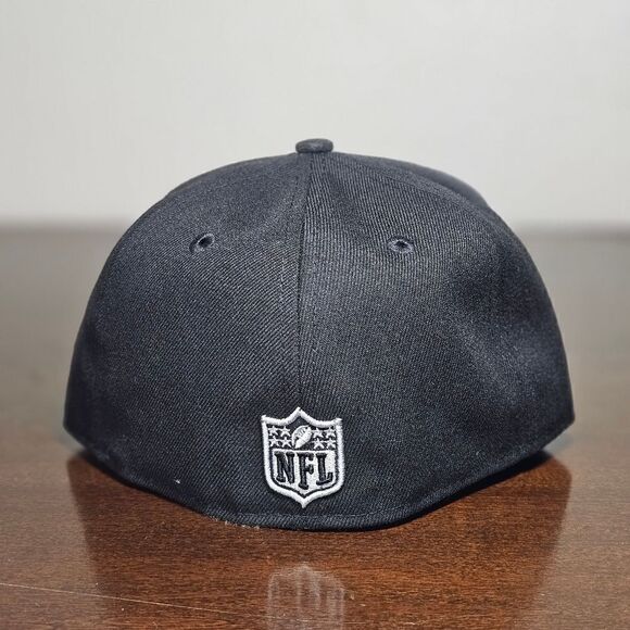 Las Vegas Raiders New Era Identity Hat 59FIFTY Black Silver Patches 7 1/8 Logos - Picture 7 of 12